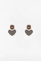 RHINESTONE HEART EARRINGS