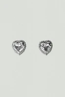 GEMSTONE HEART EARRINGS