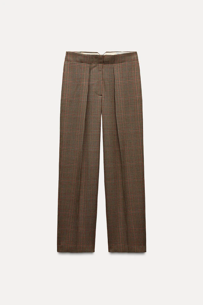 PLAID PANTS WITH DARTS ZW COLLECTION