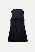 SHORT DRESS WITH PLEATED COLLAR