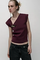 KNIT TOP WITH GOLDEN APPLIQUÉ