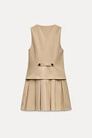 BOX PLEAT VEST DRESS