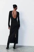 DRAPED OPEN BACK DRESS