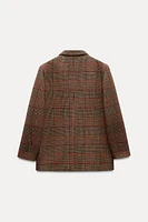 WOOL BLEND PLAID BLAZER ZW COLLECTION