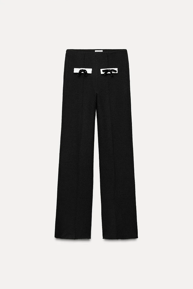 BOUCLÉ BOW PANTS