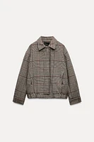 CHECKED WOOL BLEND BOMBER JACKET ZW COLLECTION