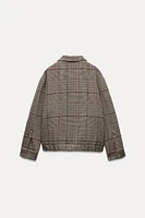 CHECKED WOOL BLEND BOMBER JACKET ZW COLLECTION