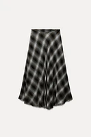 CHECKERED MIDI SKIRT ZW COLLECTION