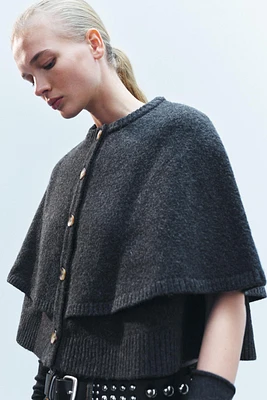 KNIT CAPE CARDIGAN