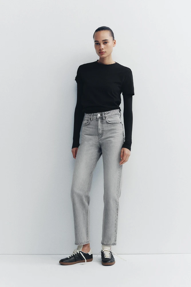 HIGH-WAISTED TRF MOM FIT JEANS
