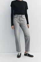 HIGH-WAISTED TRF MOM FIT JEANS