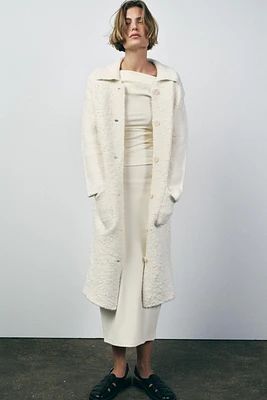 WOOL BLEND KNIT COAT