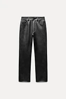 ZW COLLECTION FAUX LEATHER HIGH-WAISTED BOOTCUT CROPPED PANTS