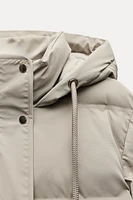 WINDPROOF HOODED PUFFER ANORAK