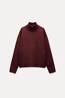 HIGH COLLAR KNIT SWEATER