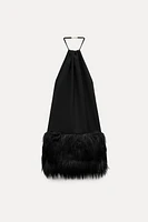 FAUX FUR HEM DRESS LIMITED EDITION