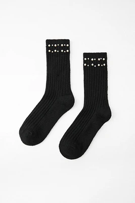 PEARL RIBBED SOCKS