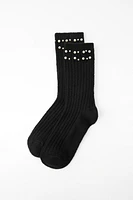 PEARL RIBBED SOCKS