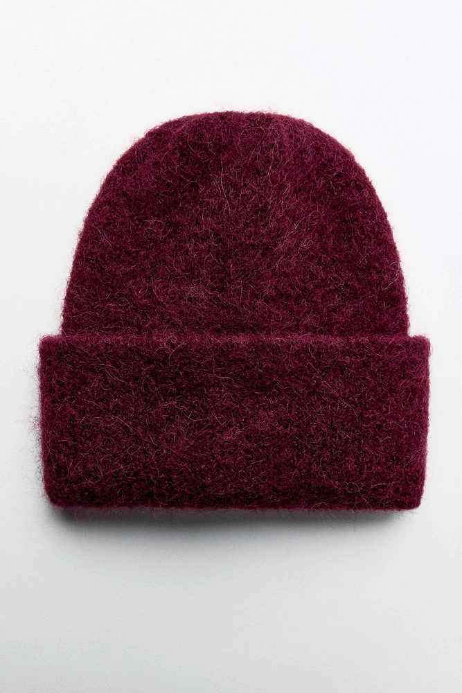 TURNED-UP KNIT BEANIE