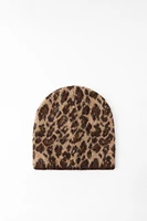 ANIMAL PRINT WOOL AND ALPACA BLEND BEANIE