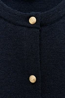 KNIT CARDIGAN WITH GOLDEN BUTTONS