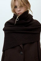 KNIT SCARF WITH ZIPPERED NECKLINE