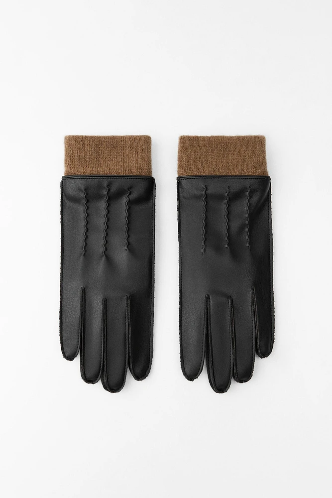 FAUX LEATHER SHORT GLOVES