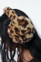 FAUX FUR ANIMAL PRINT EAR MUFFS