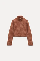 SHORT FAUX SUEDE JACKET