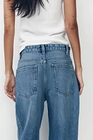 TRF HIGH RISE WIDE LEG CROSSOVER WAISTBAND JEANS