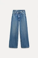 TRF HIGH RISE WIDE LEG CROSSOVER WAISTBAND JEANS