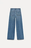 TRF HIGH RISE WIDE LEG CROSSOVER WAISTBAND JEANS