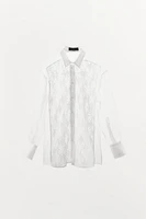 CHEMISE OVERSIZE EN ORGANZA ET DENTELLE