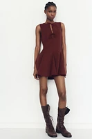 GODET BOW SHORT DRESS