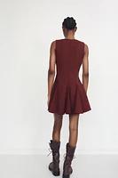 GODET BOW SHORT DRESS