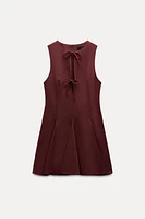 GODET BOW SHORT DRESS