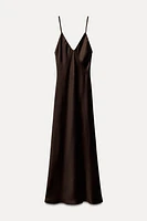 SATIN EFFECT MIDI DRESS