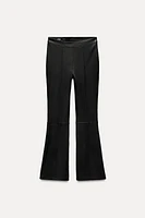 FLARED 100% LEATHER PANTS