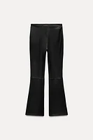 FLARED 100% LEATHER PANTS