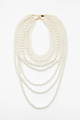 MULTI-STRAND FAUX PEARL NECKLACE