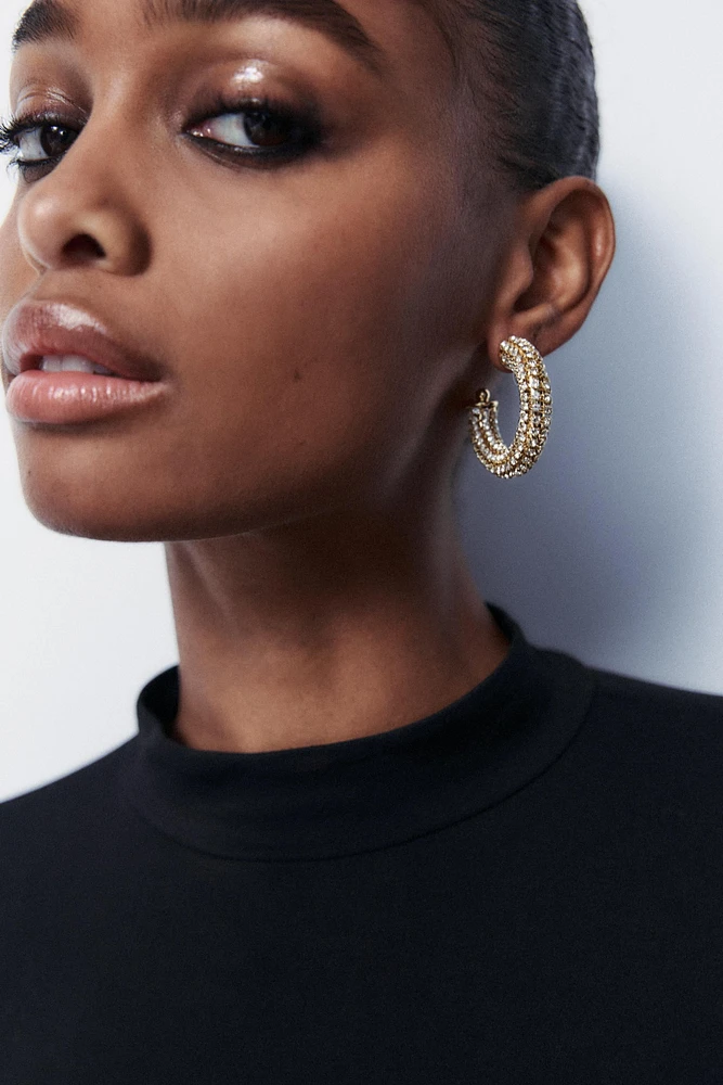 JEWEL HOOP EARRINGS