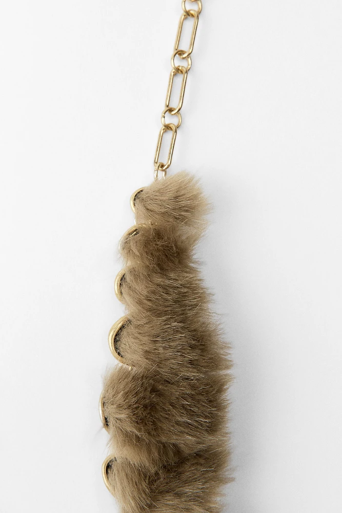 FAUX FUR BELT WITH CHAIN DETAIL LIMITED EDITION