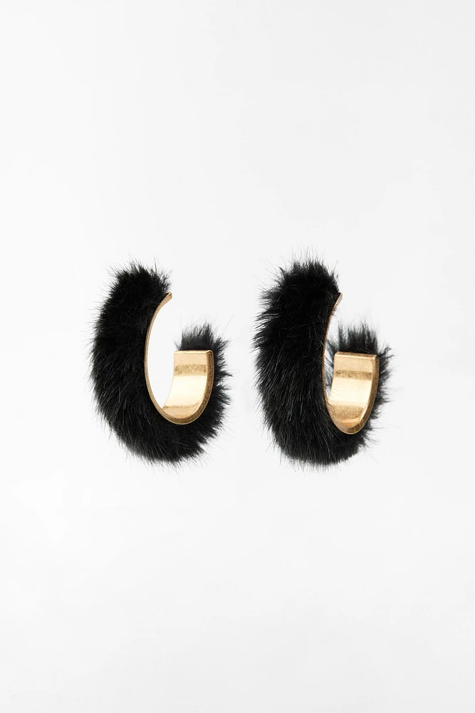 FAUX FUR HOOP EARRINGS LIMITED EDITION