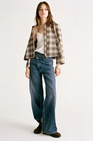 PLAID CAPE JACKET