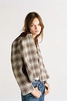 PLAID CAPE JACKET