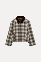 PLAID CAPE JACKET