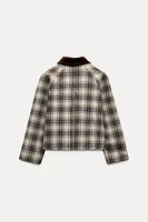 PLAID CAPE JACKET