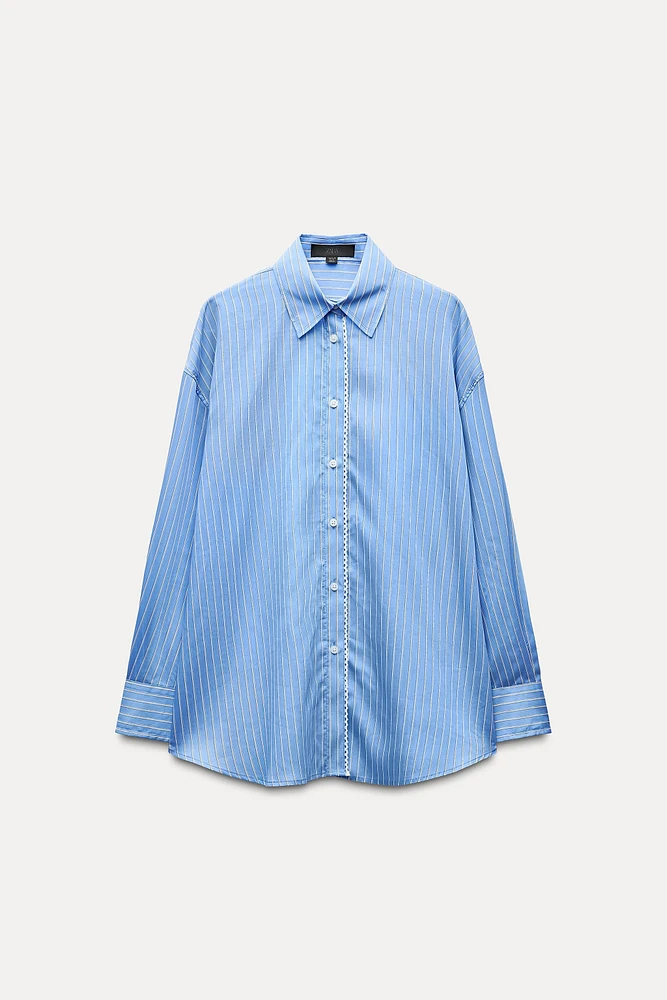 OVERSIZE STRIPED POPLIN SHIRT