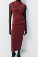 DRAPED MIDI DRESS