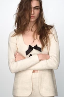 TEXTURED BOWS TOP